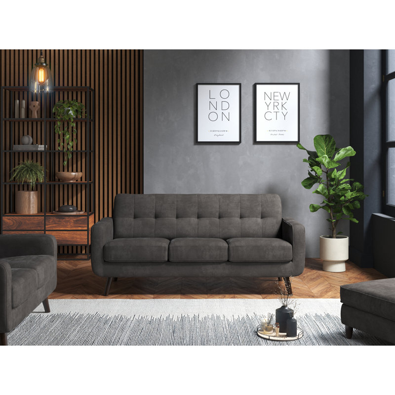 Briganti 3 Seater Sofa Enjoy Graphite, Grey, 3