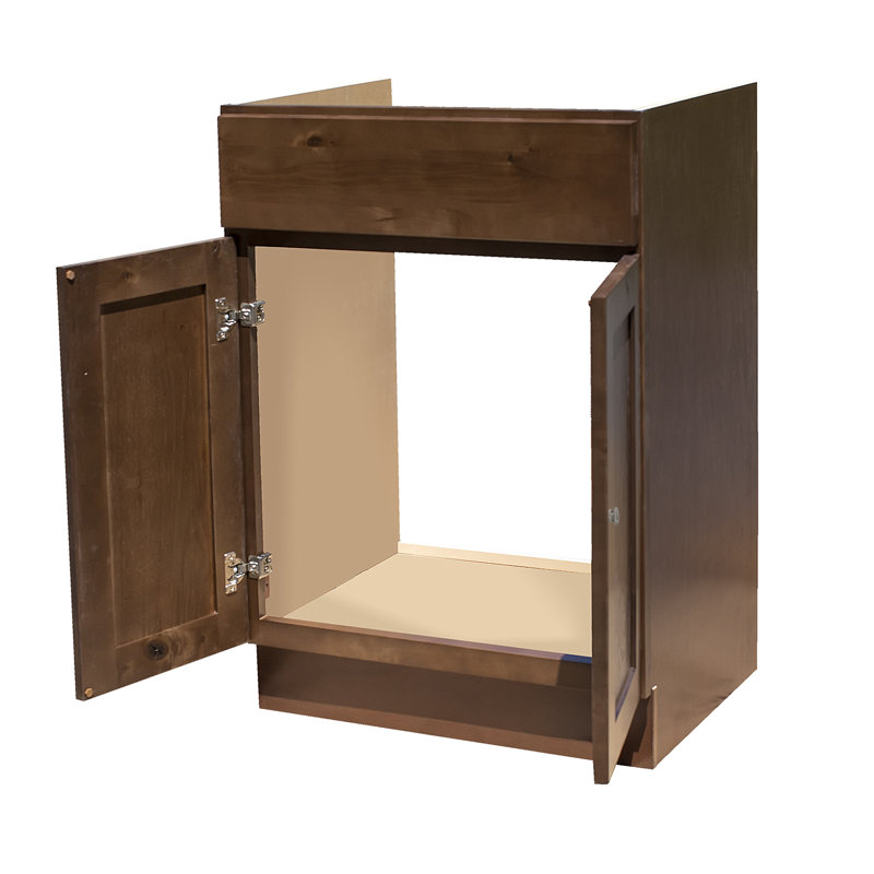 24'' shaker style vanity cabinet, Walnut Stained