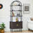 Arched Etagere Bookcase with Cabinet-1031364187