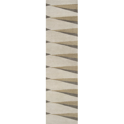 Gammon Geometric Area Rug in Ivory/Stone Gray/Burnished Gold