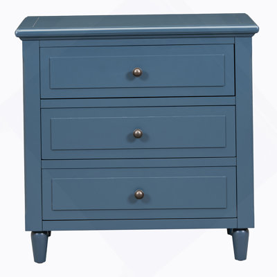 3-Drawer Nightstand Storage Wood Cabinet