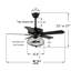 Ventilateur de plafond 52 po à DEL avec cage et télécommande Smithville-835906823
