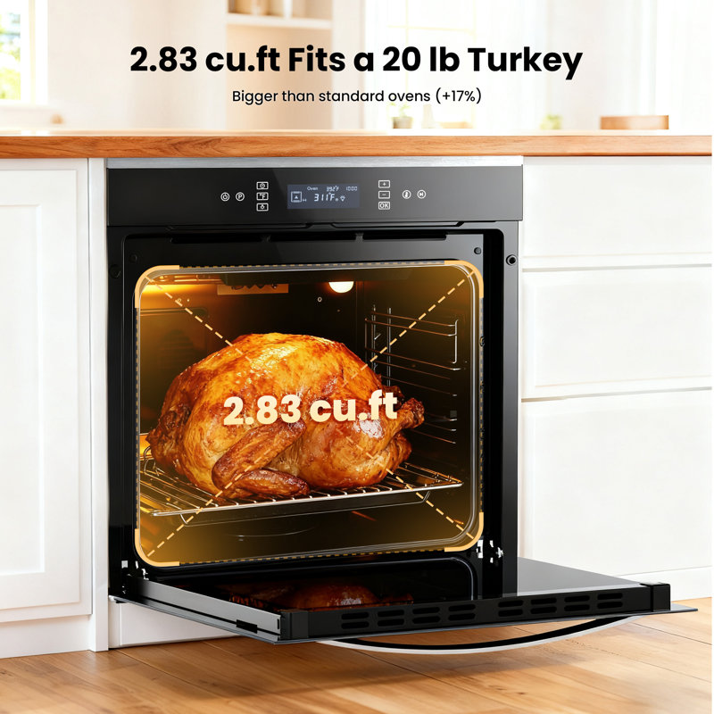 24" Built-In Single Electric Wall Oven with Convection, 2.83 cu. ft., Touch Control, Stainless Steel