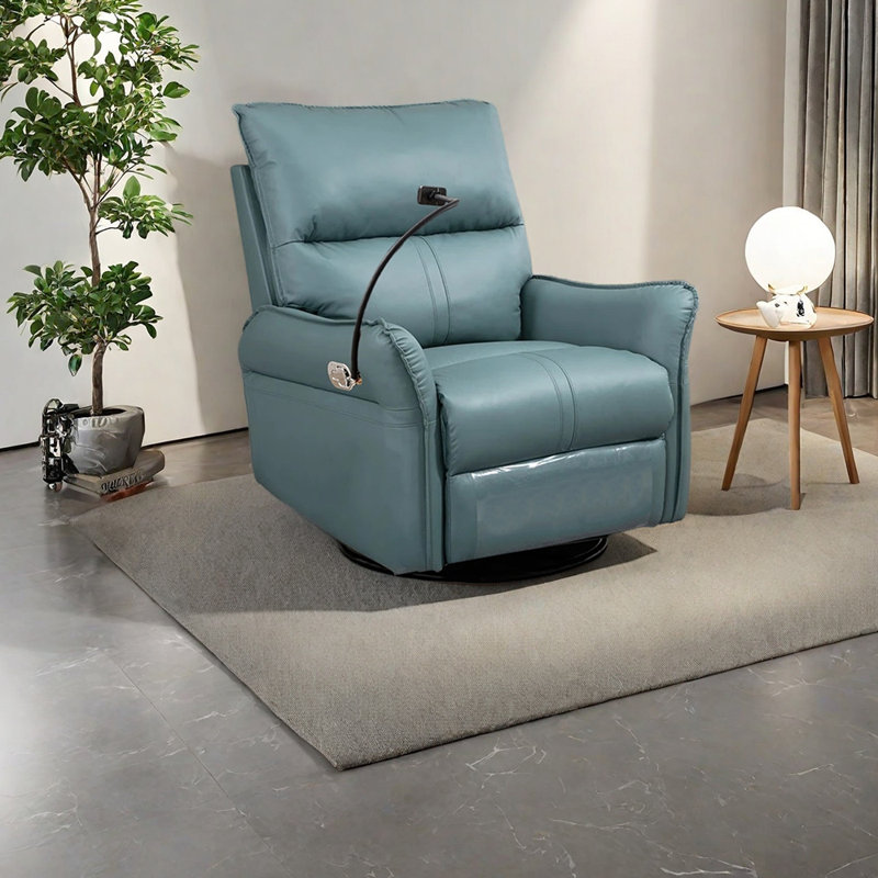 Ergonomic faux leather lounge chairs, Blue