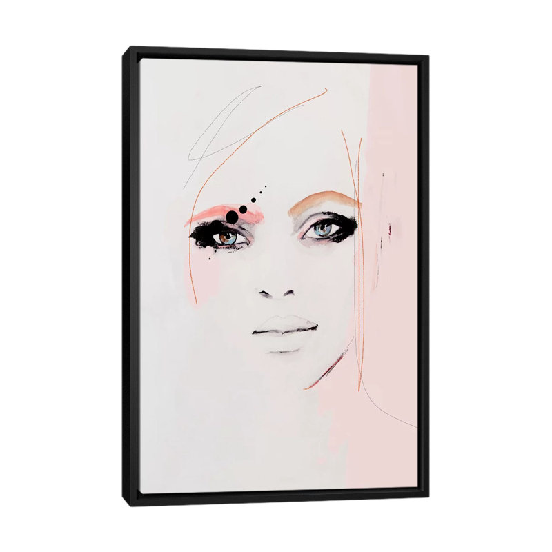 « baiser baiser », impression sur toile, H 26 po x l 18 po x P 1,5 po, Toile avec cadre noir, Pas de tapis