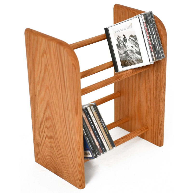 Dowel-Style Wooden CD Rack - 04 Series, Clear, 14.5" H x 12.25" W x 7.25" D