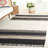 Pierceton Natural Fiber Hand Woven Cottn/Jute Striped Rug in Ivory/Black-1896612527