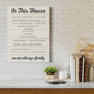 «In This House», reproduction d'art textuel sur toile tendue