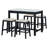 Modern Bar Dining Table Set With Storage Drawers And Padded Stools-105849870