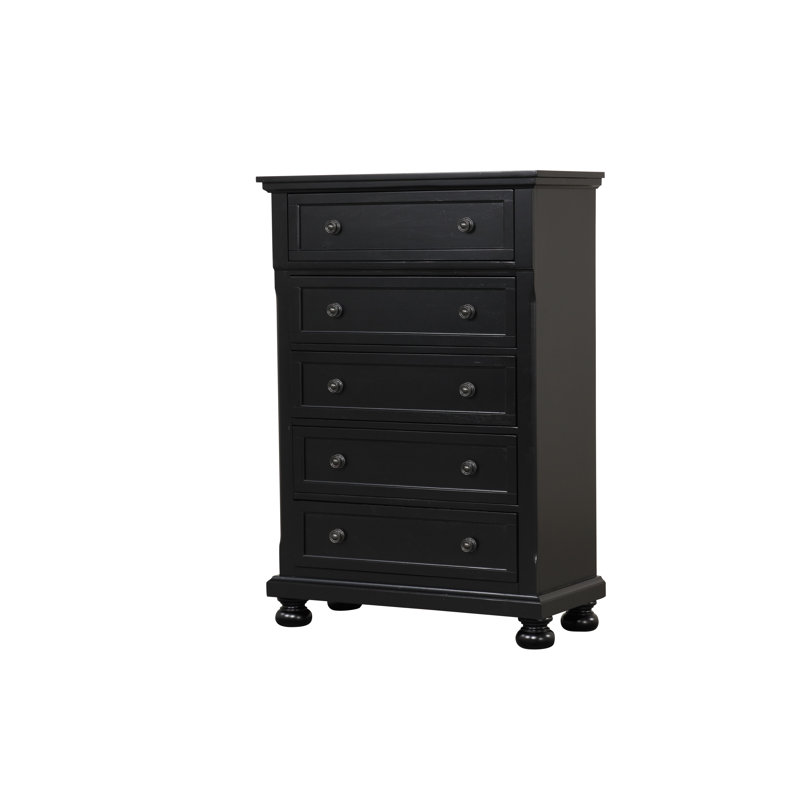 Manlius 36'' W 5 - Drawer Dresser, Black