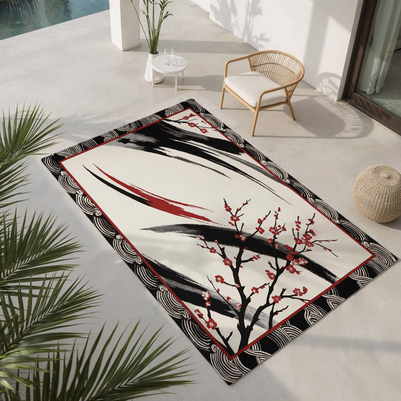 Tapis intérieur et extérieur Cherry Breeze, Rectangle 1 pi 6 po x 2 pi 6 po