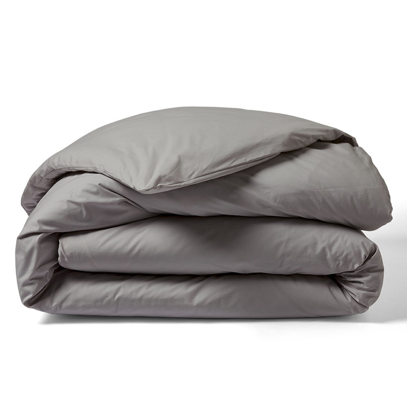 Hazelanne Solid Colour Duvet Cover with Pillowcases Included, Dark Grey, 220 x 240cm Duvet Cover