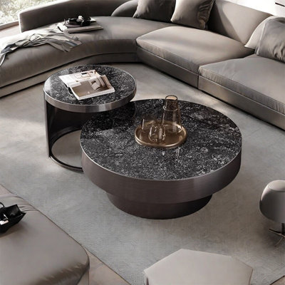 Modern simple round rock table combination
