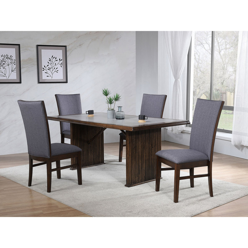 Ensemble de table de salle à manger 5 pièces Wawona, 5 Pieces: Table, 4 Chairs