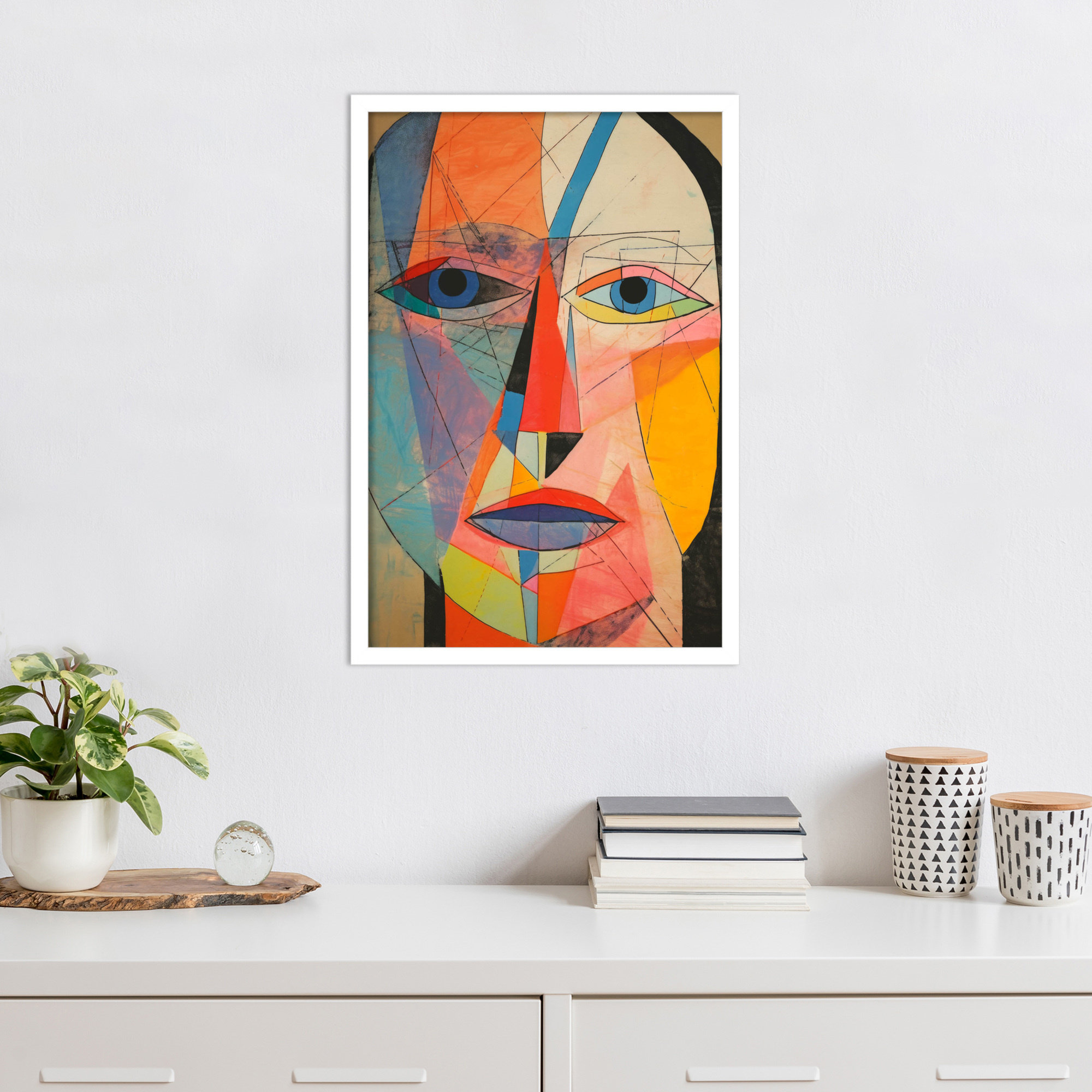 The Face by Treechild, White, 25" H x 17" W
