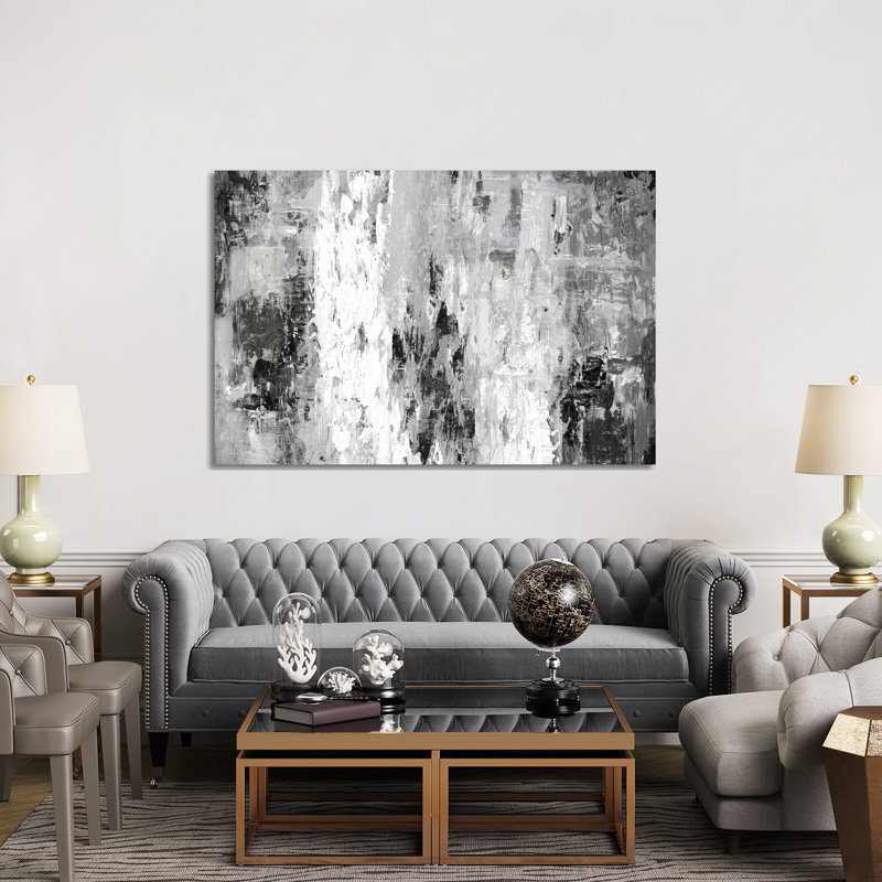 Black And White Abstract IV by PI Studio - Wrapped Canvas Print, 40" H x 60" W x 1.5" D, Wrapped Canvas