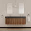 Meuble-lavabo mural avec lavabo, double rebord en résine épaisse-453765191