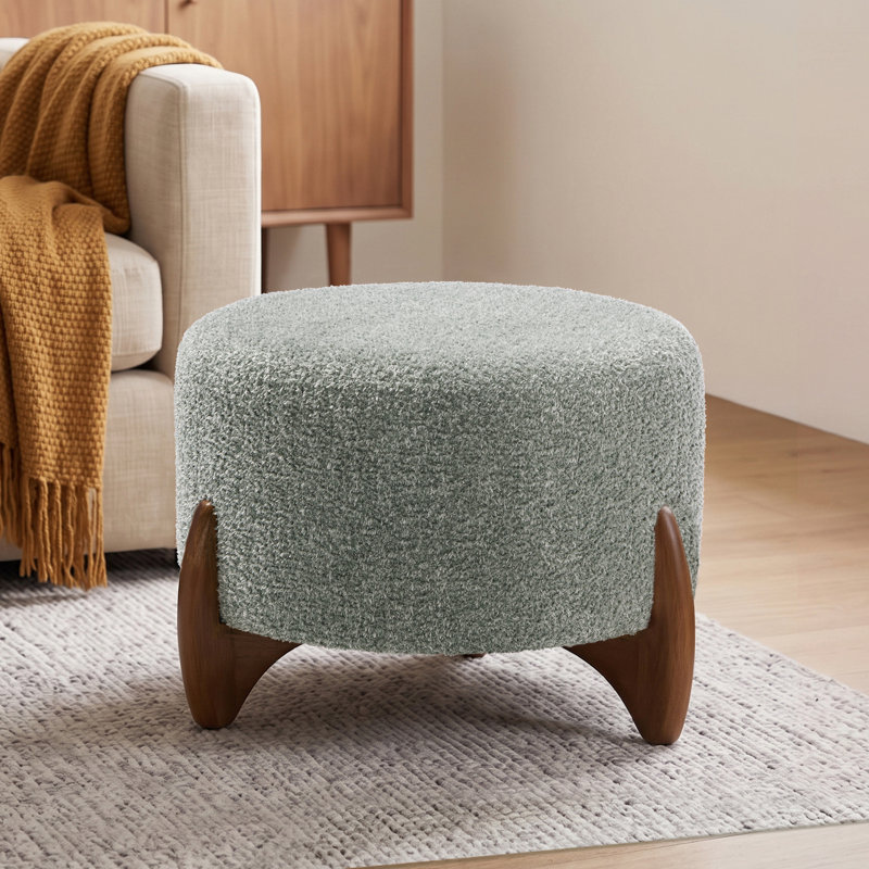 Pouf en chenille de 51 cm de large, Vert