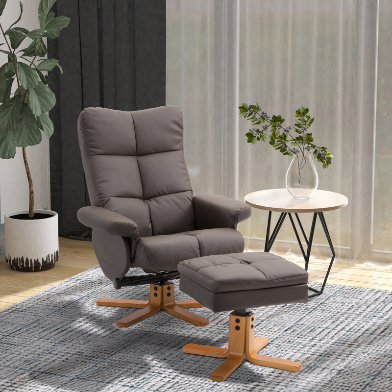 Charlestown 80cm Wide Swivel Ergonomic Recliner, Brown