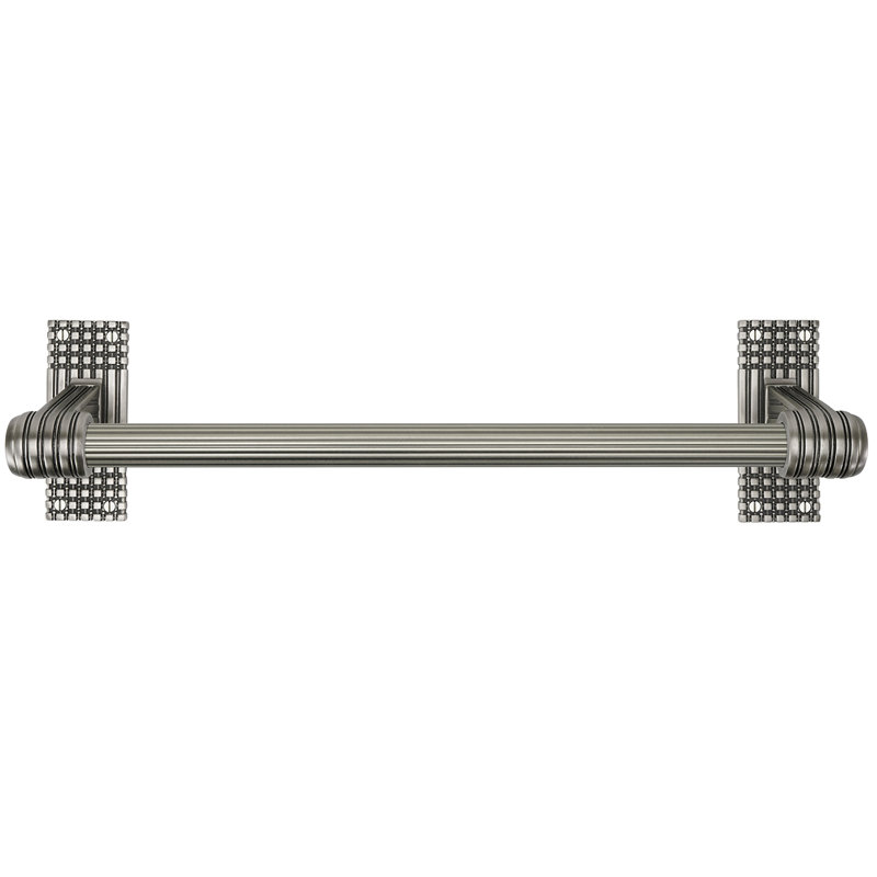 WILTON 18" LARGE TOWEL BAR, REEDED HANDLE; MATTE BLACK FINISH, Antique Nickel, 3.75" H x 20" W x 4.75" D