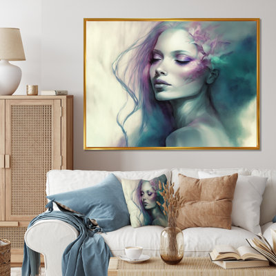 «Groggan Mysterious Beauty Watercolor VII», reproduction sur toile
