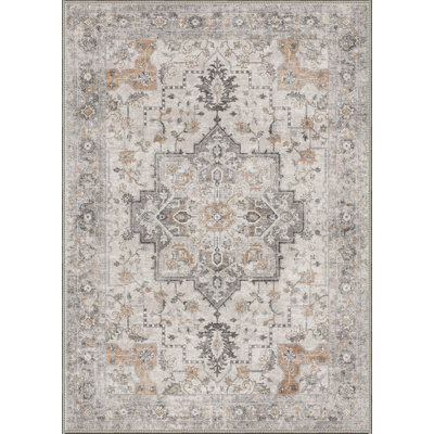Roehit Polyester Machine Washable Rug with Non-Slip Backing
