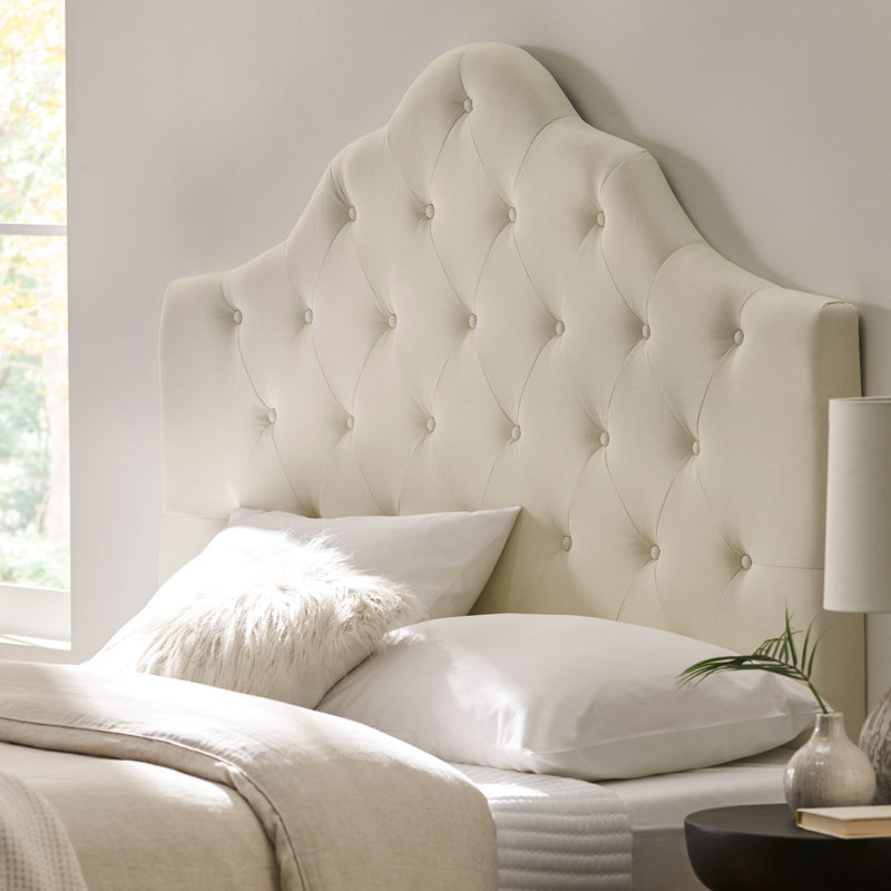 Tête de lit tapissier - Grand lit double, tissu doux, capitonnage pré-percé et hauteur réglable pour une chambre à coucher personnalisable
