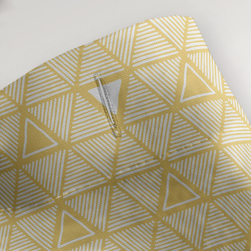 Rideau de douche simple à triangles à main classique Patricia Geoffrey, Jaune / Blanc