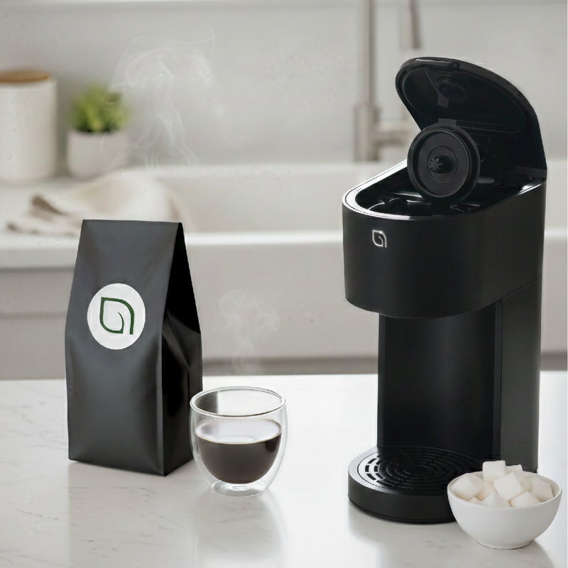 Willow Compact Single Serve Coffee Maker - Compatible with K-Cup Pods Ground Coffee - Black, Black