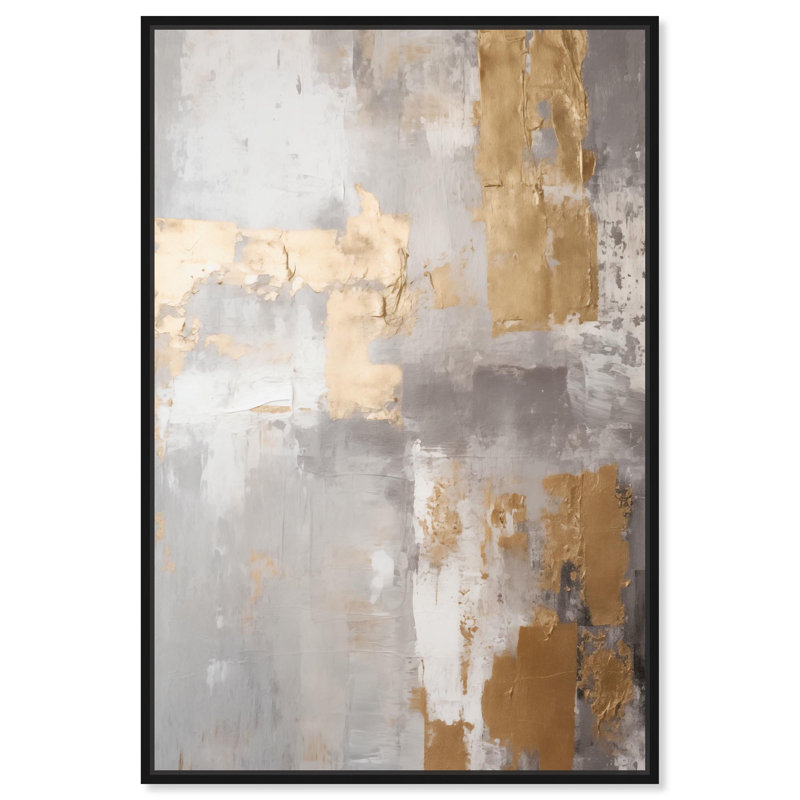 Toile Reminiscence II tissée par Art Remedy, H 16 po x l 11 po, Argent argent, Cadre flottant