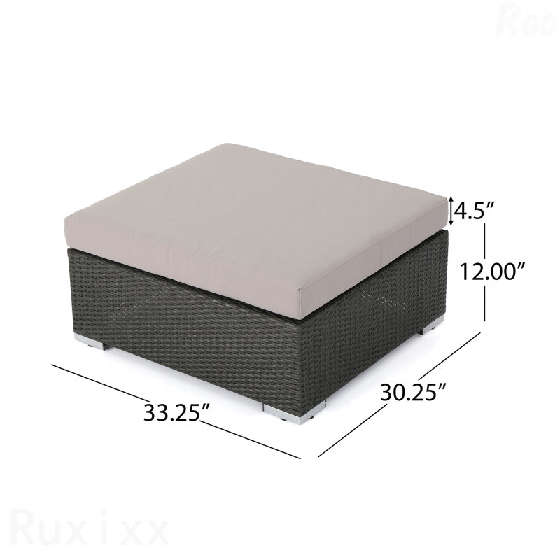 Repose-pieds de patio Gry + Alu, Gris/argent