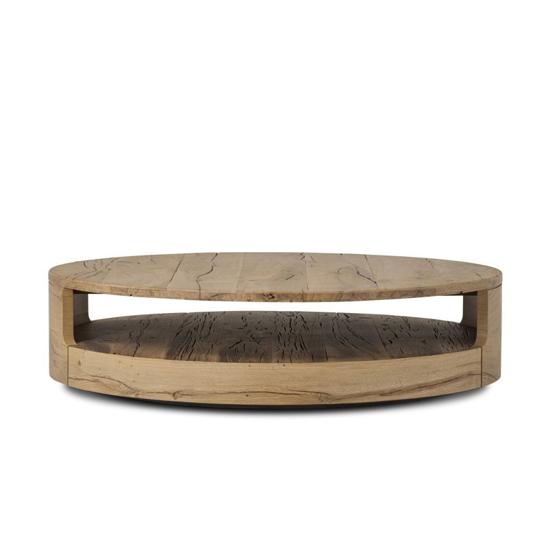 Matheus Solid Wood Coffee Table, Natural Reclaimed French Oak