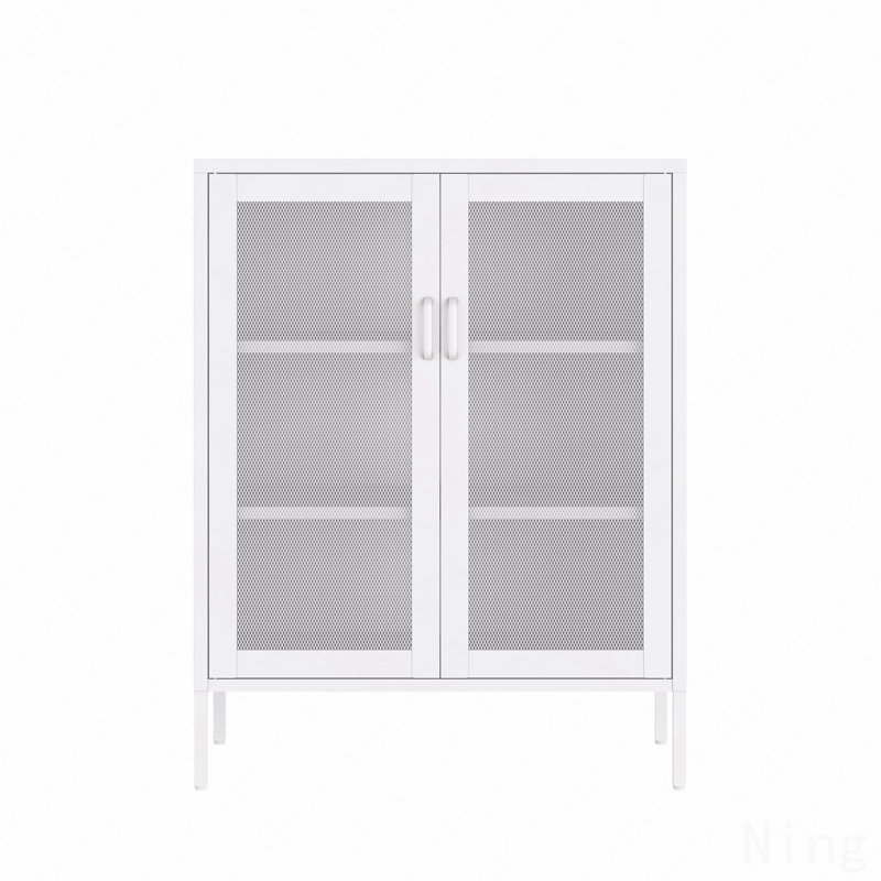 Armoire d'appoint 32 "en métal, Blanc