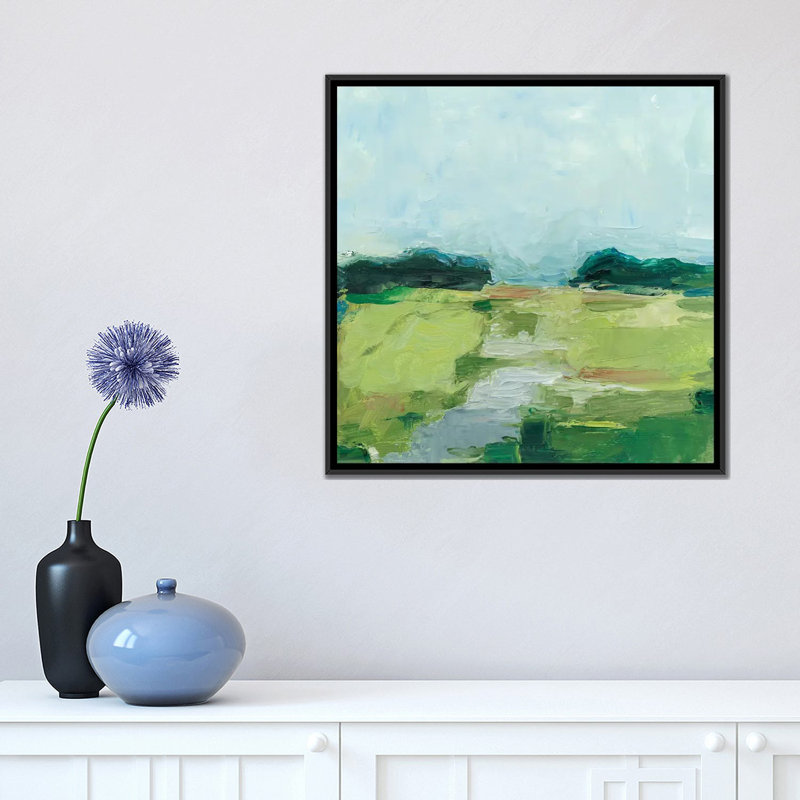 « rurale path i », impression sur toile, H 18 po x l 18 po x P 1,5 po, Toile avec cadre noir, Pas de tapis