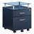 Graphite Rolling File Cabinet With Glass Top For Home Office Use-876682849