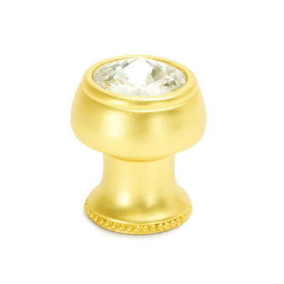 Caché round knob with flared foot with an rivoli Swarovski Clear Crystalsin Gilded Mercury