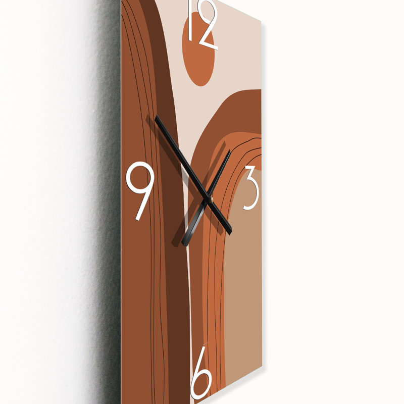 Horloge murale moderne abstrait en terre cuite, Petit