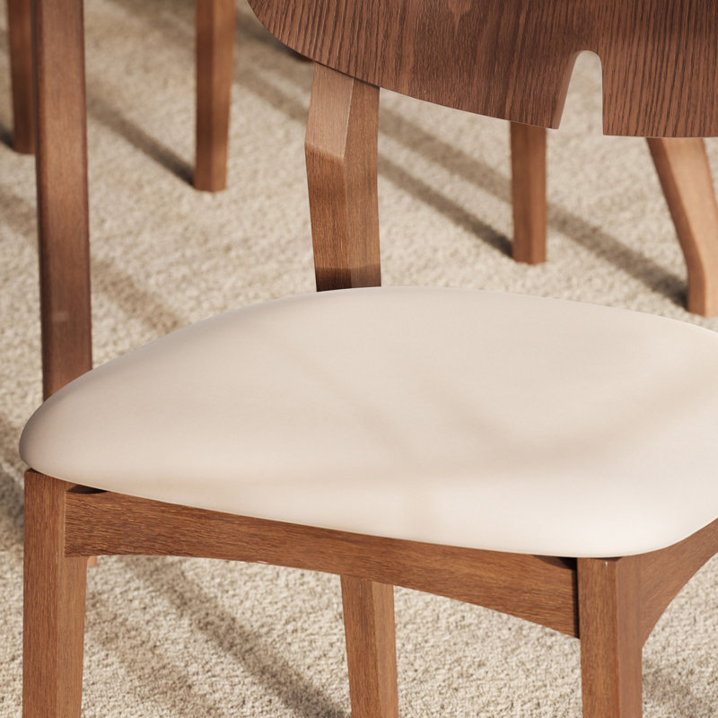 Modern Brazilian Beth Side Chair, Medley Ivory / Nogal