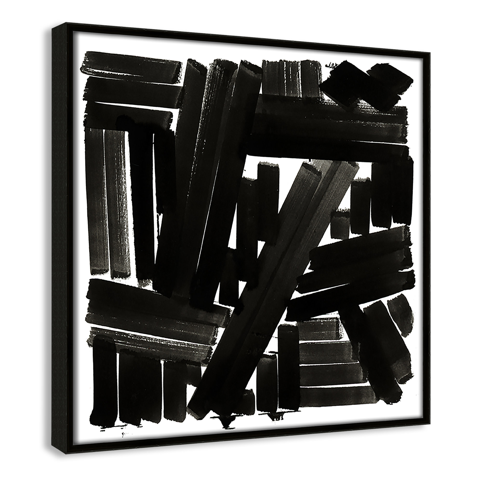 Shape of Song I by Cartissi - Floater Frame Painting on Canvas, 13.5" H x 13.5" W x 2" D, Espresso Framed