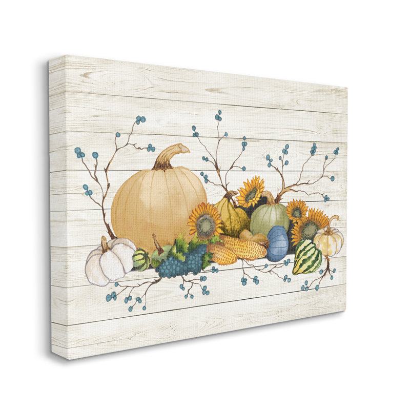Rustic Abundant Harvest Legumes Fall, Toile tendue, H 24 po x l 30 po x P 1,5 po