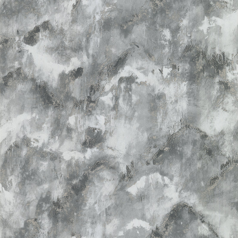 Toula Abstract Metallic Wallpaper Roll, Charcoal