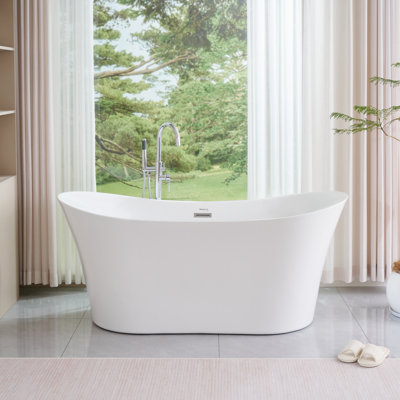 67" x 31" Freestanding Soaking Bathtub
