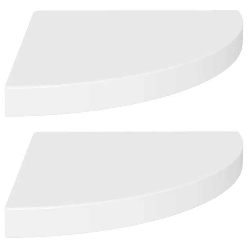 Arst 2 Piece Corner Shelf, 3.8cm H x 25cm W x 25cm D, White