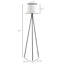Lampe sur pied avec trépied moderne avec cadre en acier, interrupteur au pied, abat-jour en tissu et base E26 pour salon, chambre à coucher, bureau