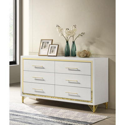 Commode 6 tiroirs blanche