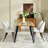 Shivani 5-Piece Modern Dining Set with 63'' Wavy-Edge Table and Upholstered Chairs-105491102-105491105