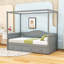 Lit de jour à baldaquin simple avec lit gigogne simple-813924468