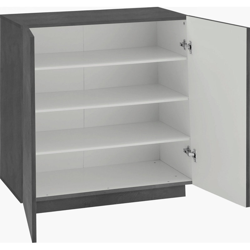 Taki 16 Pair Shoe Storage Cabinet, Black
