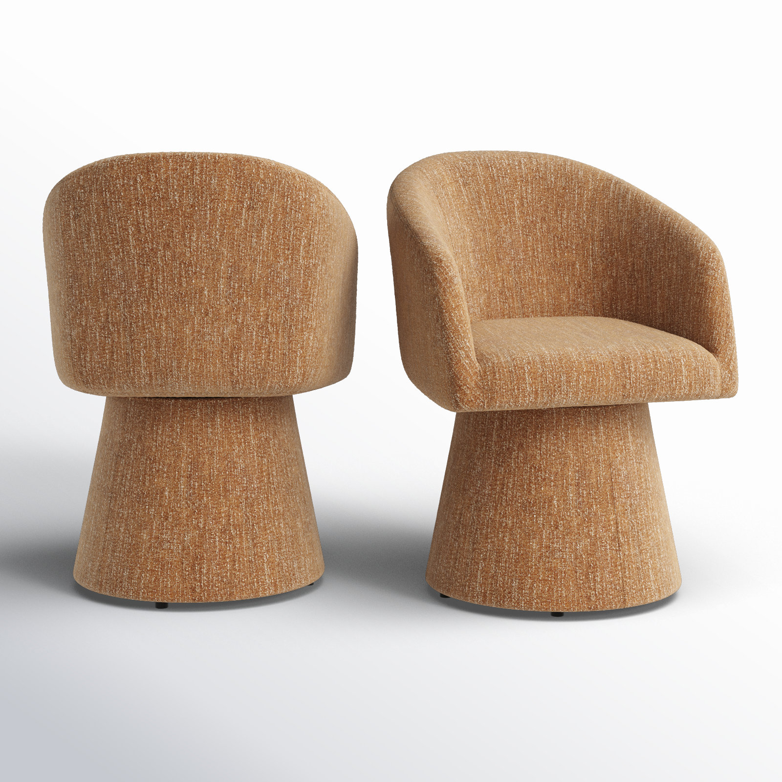 Kyo Swivel Dining Armchair, Mellow Mustard Boucle