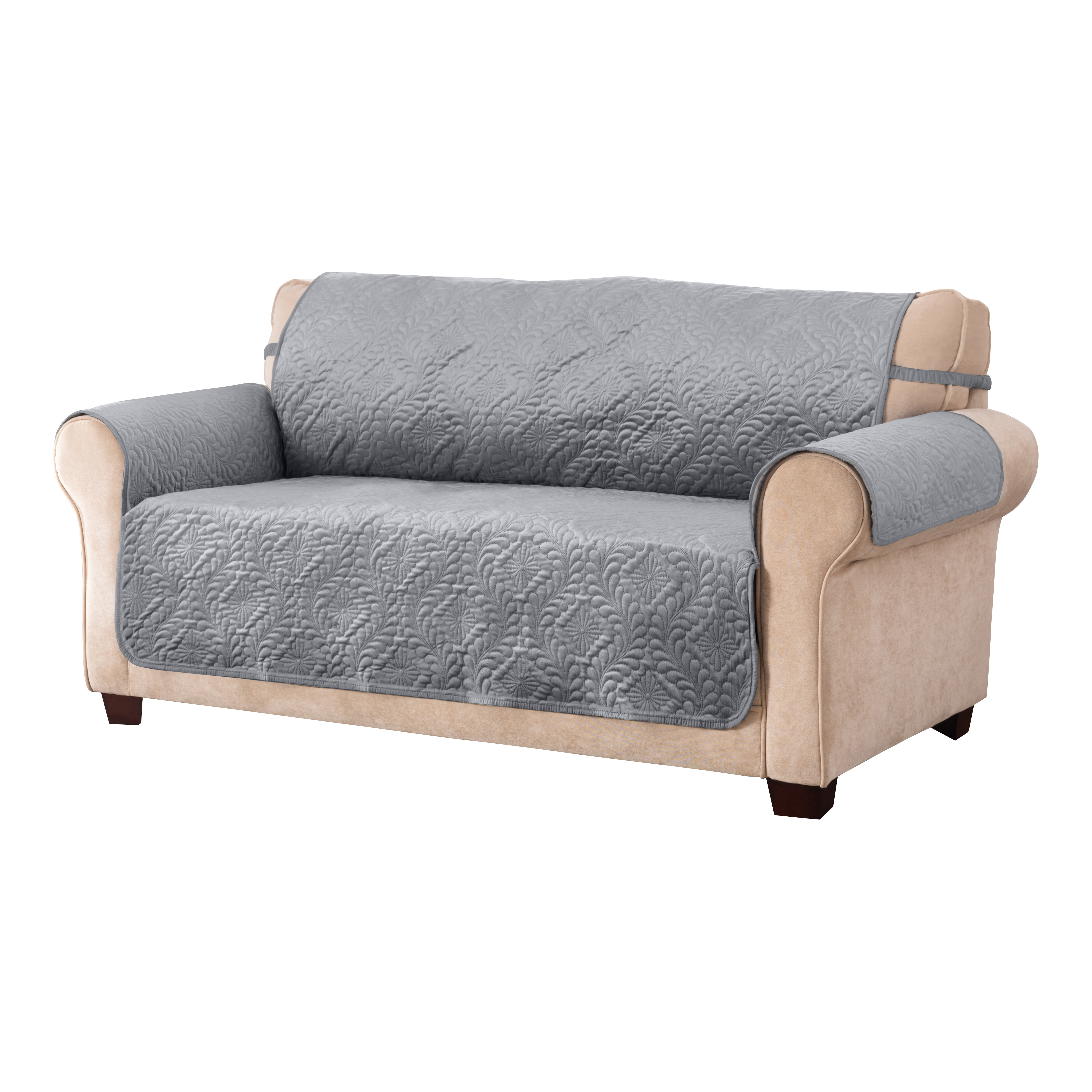 Couch Guard Love Seat Furniture Protector, Damask Gray